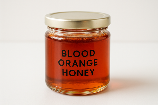 blood orange honey in a 4oz jar